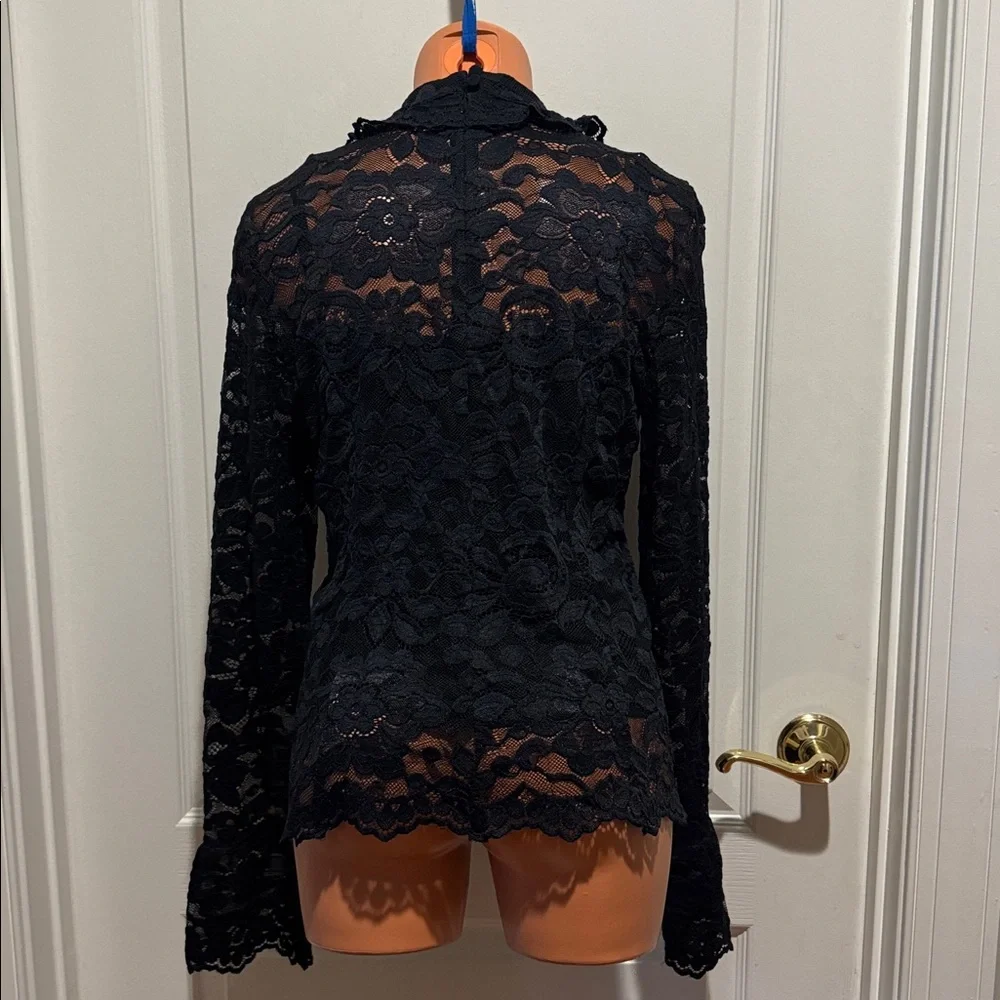 J Crew Black Lace L/S Blouse Cami 2p Set Size 10 $128 EUC Worn 1x KL